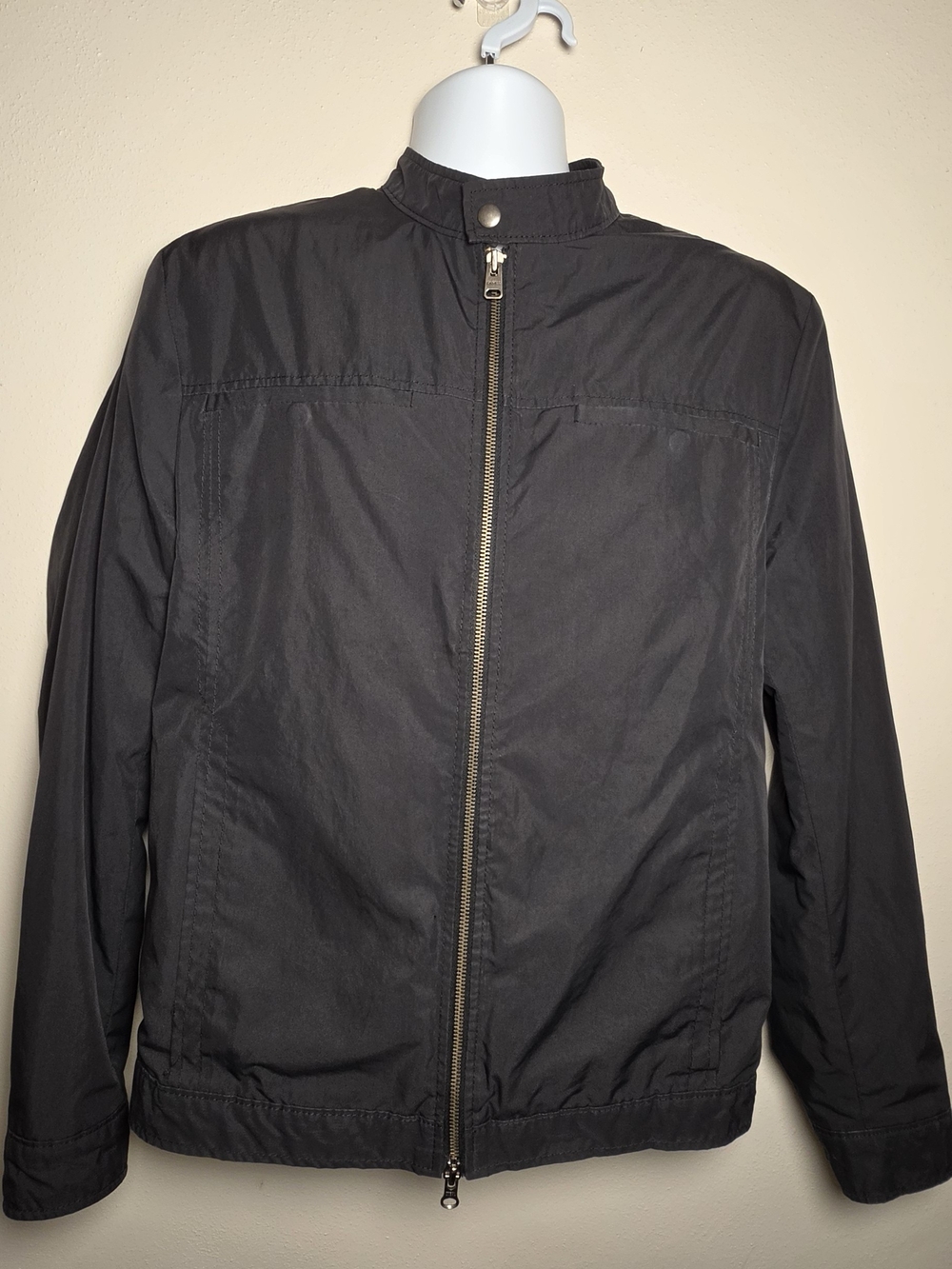 Express Men's Black Lightweight Zip-Front Shirt Jacket